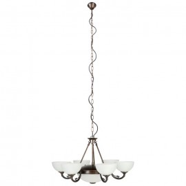 Eglo-Savoy H/L 6X40W E14 + 2X60W E27 ORB Pendant - Bronze